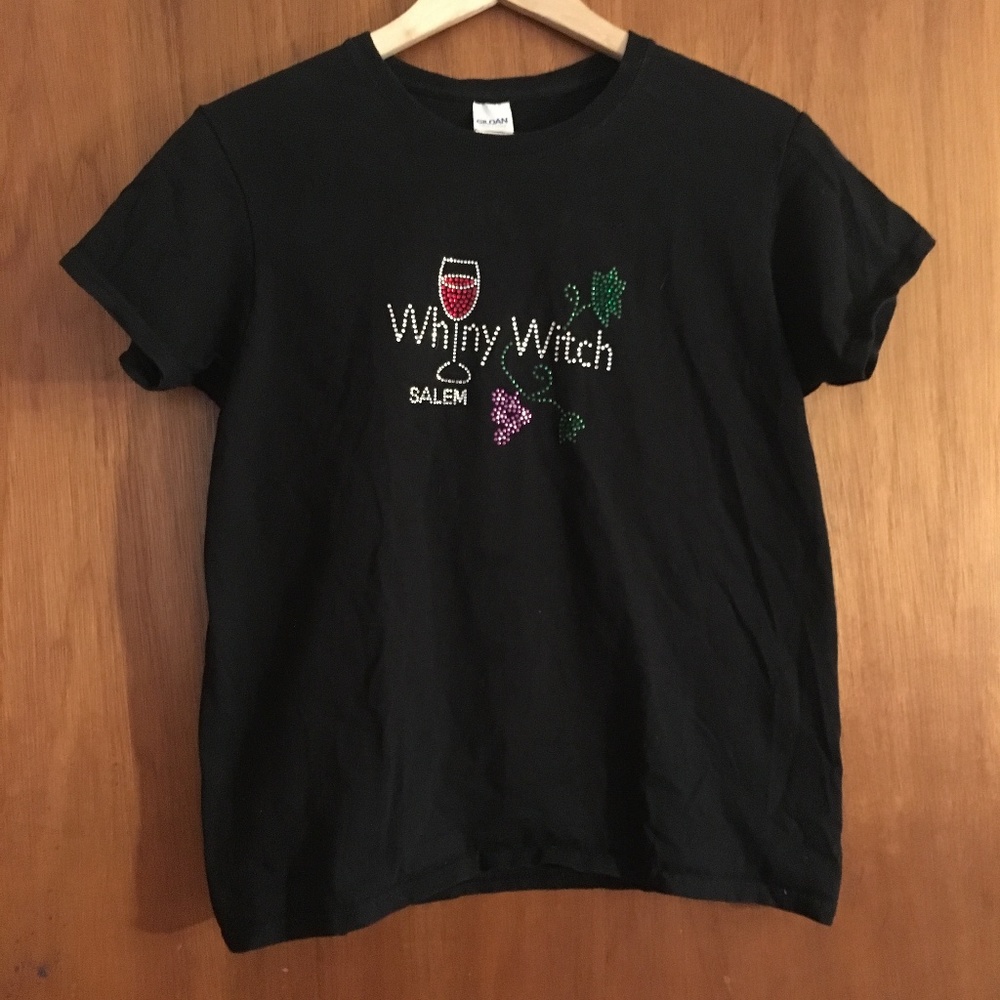 Black  Whiny Witch T-Shirt With Bling